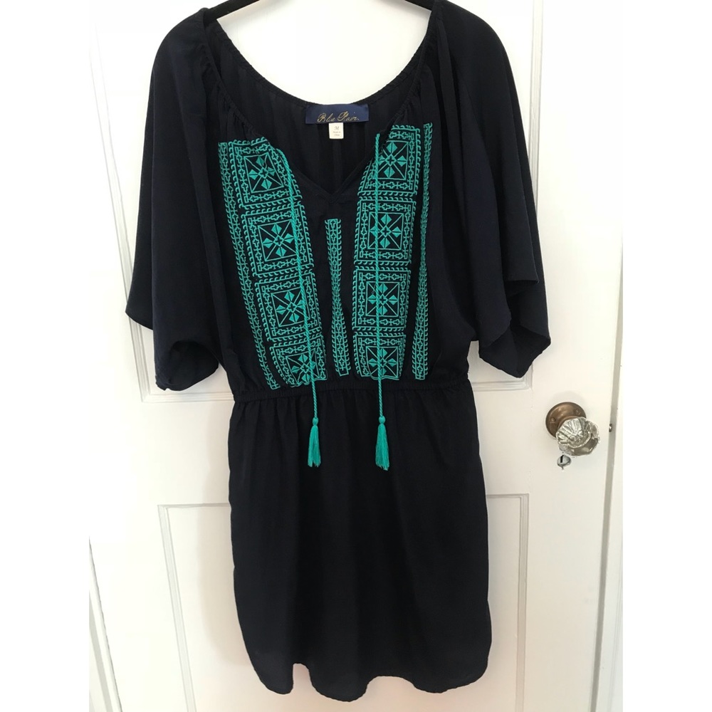 Blue rain Navy Blue Short-sleeved Dress